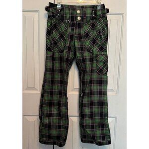 Roxy Women’s XS Green and Black Plaid Snow Ski Snowboard Pants
